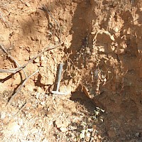 Diamante 2. Material covering El Cumbro old working.